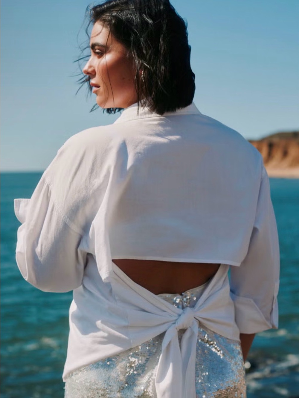 Eloquii White Button-Up Collared Blouse
